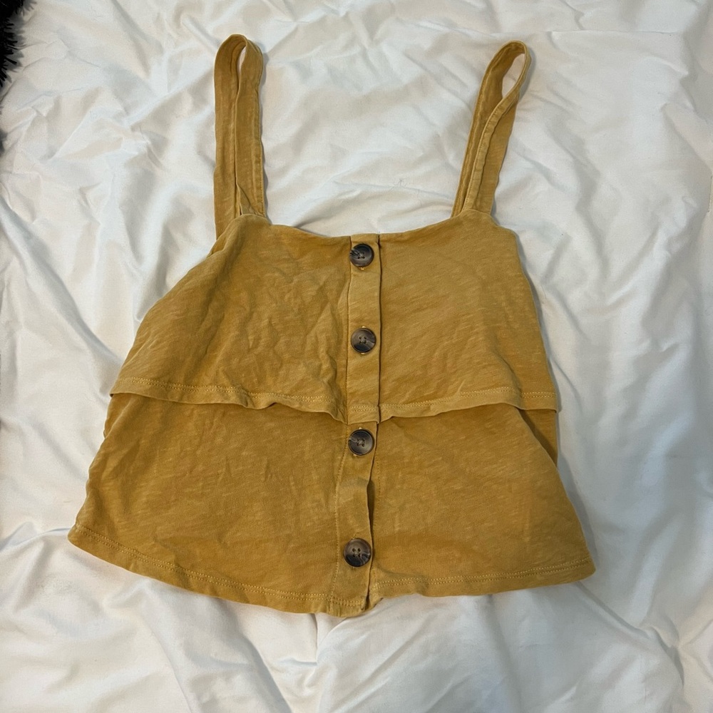Cropped Button Tank